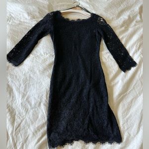Diane von Furstengerg Zaria Dress Black Size 2 Like New